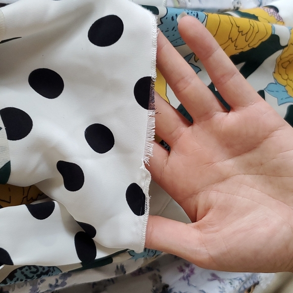 Forever U Collection Asymmetric Dress Bright Floral and Polkadot Mix - Picture 6 of 6